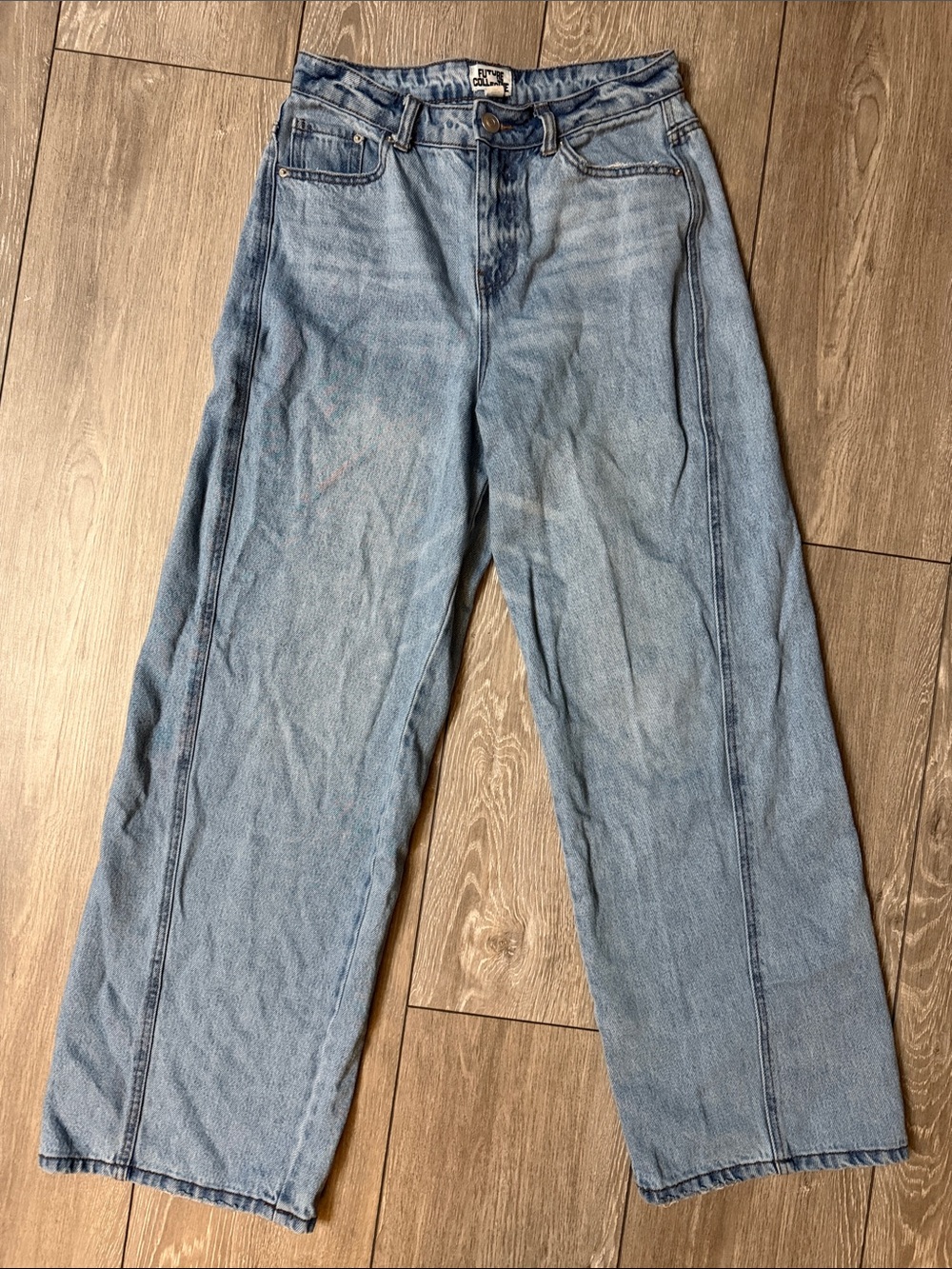 High-Rise Light Blue Wide-Leg Jeans